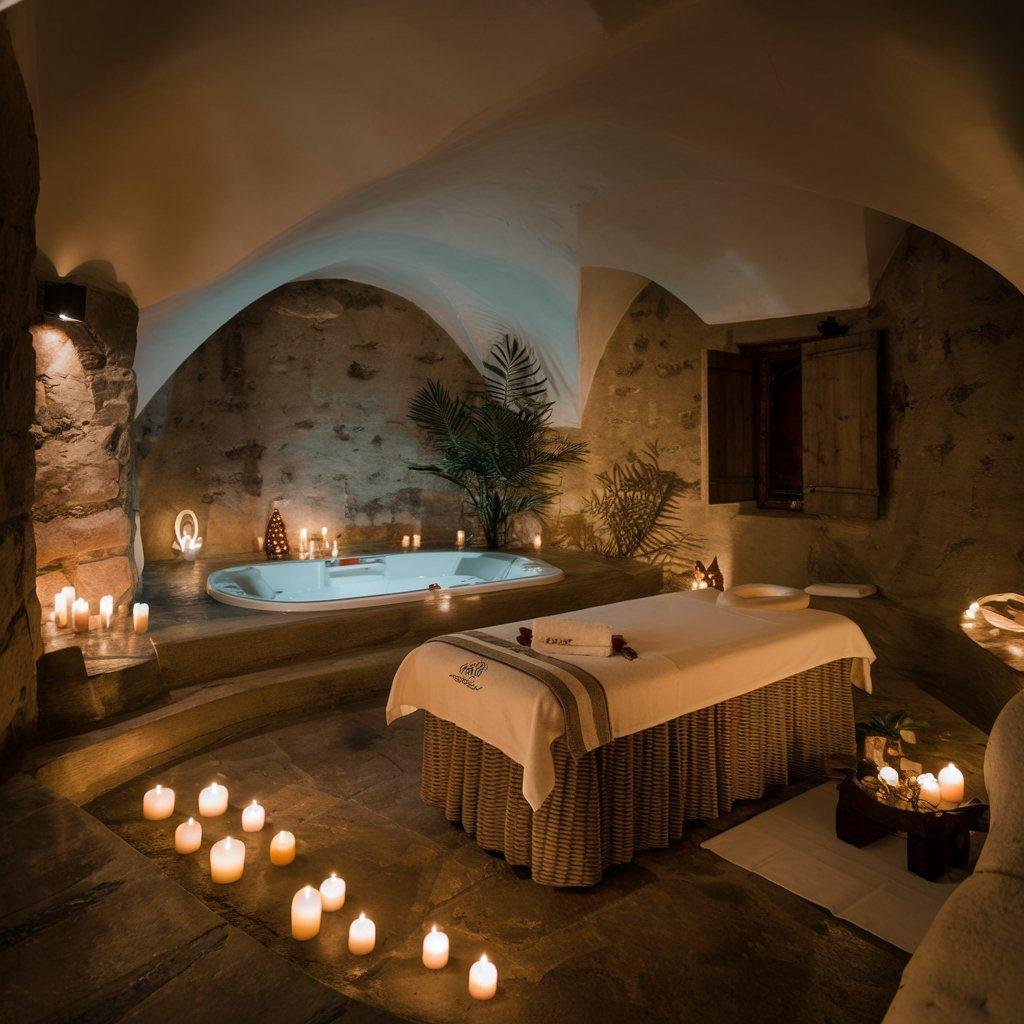 Therapist providing a relaxing spa treatment with essential oils at Spa Villa